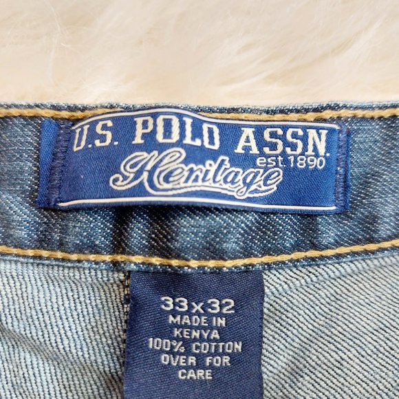 U.S. Polo Assn Men's Blue Heritage Straight Leg Denim Jeans 33 x 32 - Picture 8 of 9